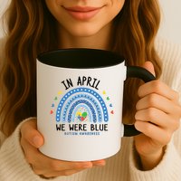 In April We Wear Blue Autism Awareness Mug