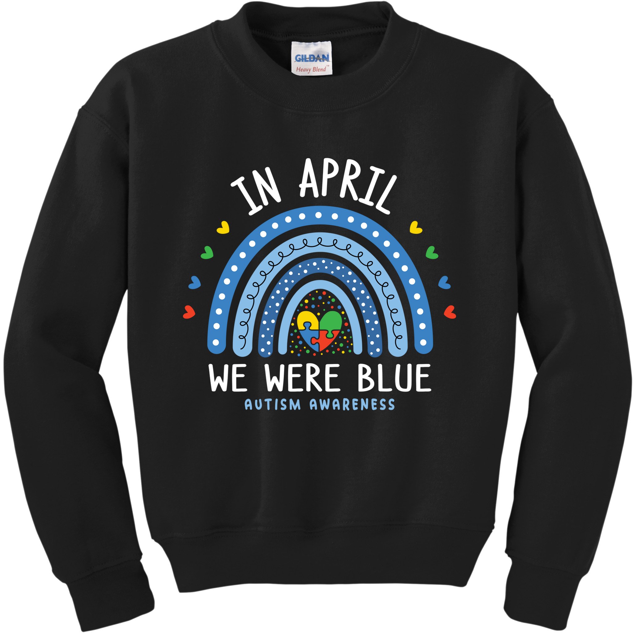 In April We Wear Blue Autism Awareness Kids Sweatshirt