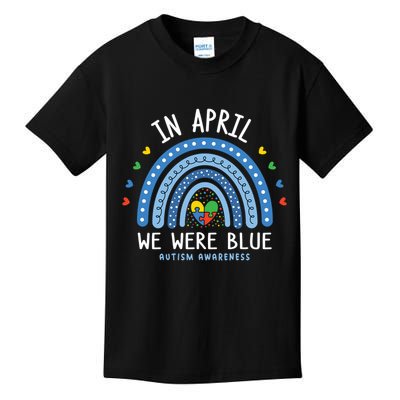 In April We Wear Blue Autism Awareness Kids T-Shirt