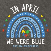 In April We Wear Blue Autism Awareness Cotton Canvas Backpack