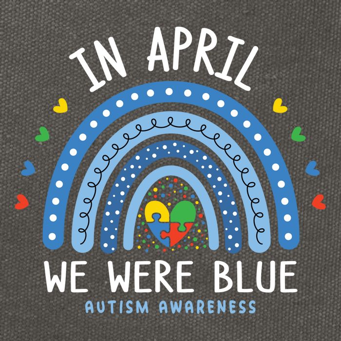 In April We Wear Blue Autism Awareness Cotton Canvas Backpack