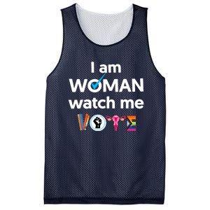 I Am Woman Watch Me Vote Mesh Reversible Basketball Jersey Tank