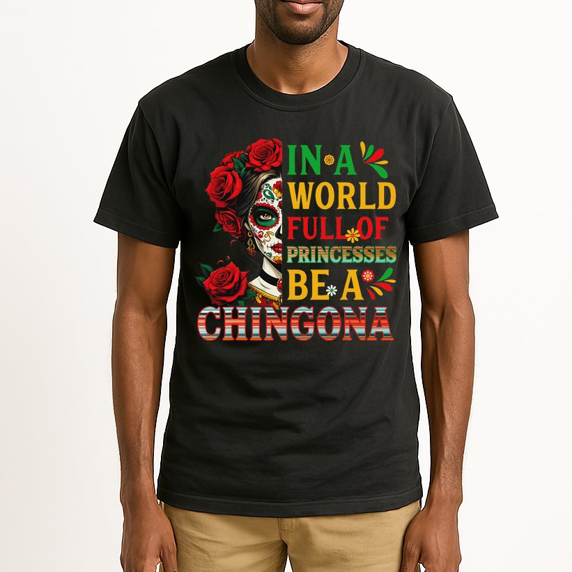 In A World Full Of Princesses Be A Chingona Mexican Women Tall T-Shirt