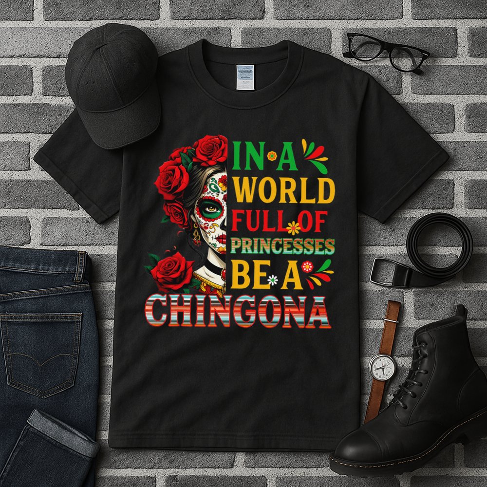In A World Full Of Princesses Be A Chingona Mexican Women Tall T-Shirt