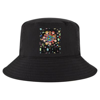 In a world where you can be anything Be Kind Autism Support Cool Comfort Performance Bucket Hat