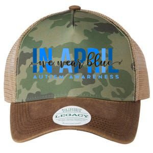 In April We Wear Blue Autism Awareness Legacy Tie Dye Trucker Hat