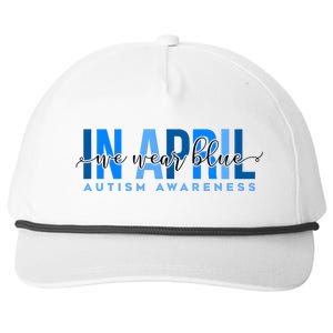 In April We Wear Blue Autism Awareness Snapback Five-Panel Rope Hat