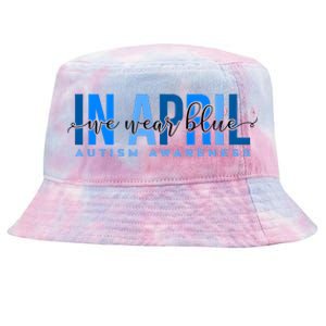 In April We Wear Blue Autism Awareness Tie-Dyed Bucket Hat