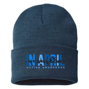 In April We Wear Blue Autism Awareness Sustainable Knit Beanie