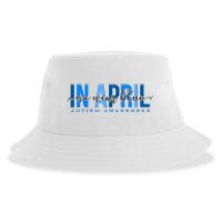 In April We Wear Blue Autism Awareness Sustainable Bucket Hat