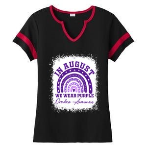 In August We Wear Purple Overdose Awareness Ladies Halftime Notch Neck Tee