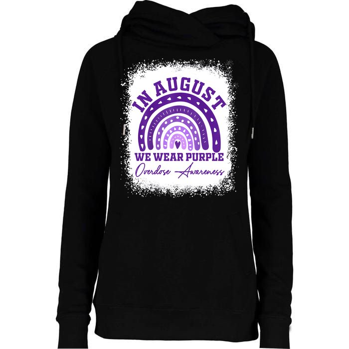 In August We Wear Purple Overdose Awareness Womens Funnel Neck Pullover Hood