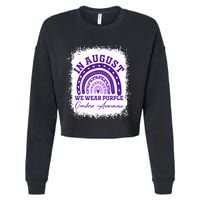 In August We Wear Purple Overdose Awareness Cropped Pullover Crew