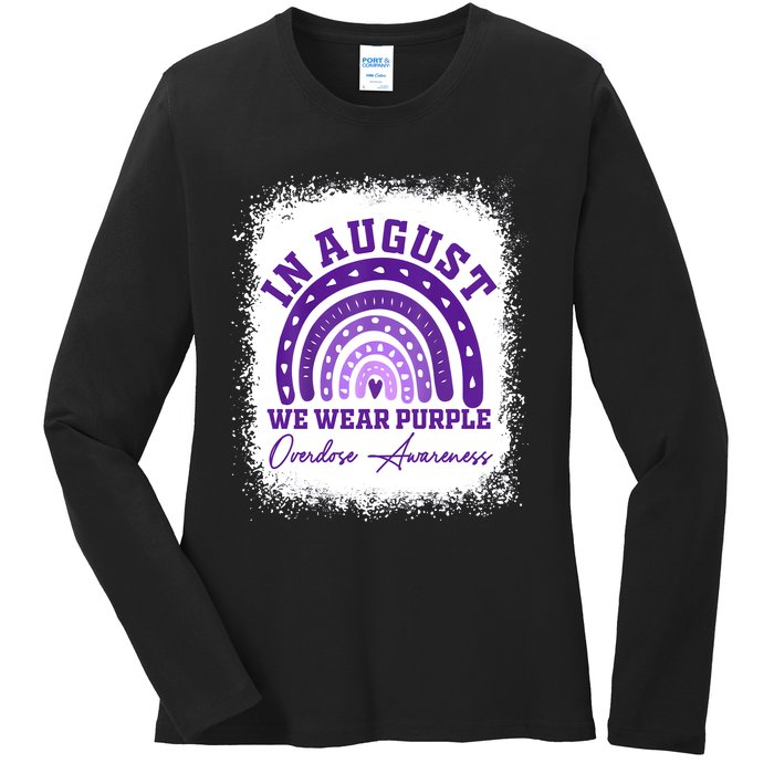 In August We Wear Purple Overdose Awareness Ladies Long Sleeve Shirt