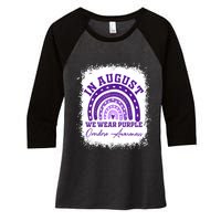 In August We Wear Purple Overdose Awareness Women's Tri-Blend 3/4-Sleeve Raglan Shirt