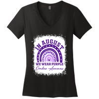 In August We Wear Purple Overdose Awareness Women's V-Neck T-Shirt