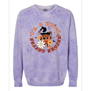 Im A Witch Before Coffee Halloween Skull Skeleton Pumpkin Gift Colorblast Crewneck Sweatshirt