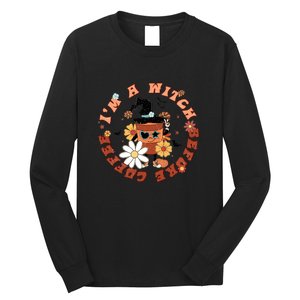 Im A Witch Before Coffee Halloween Skull Skeleton Pumpkin Gift Long Sleeve Shirt