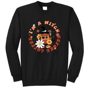 Im A Witch Before Coffee Halloween Skull Skeleton Pumpkin Gift Sweatshirt