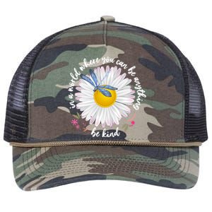 In A World Where You Can Be Anything Be Kind Daisy Retro Rope Trucker Hat Cap