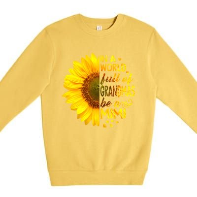 In A World Full Of Grandmas Be Mimi Sunflower Cute Gift Premium Crewneck Sweatshirt