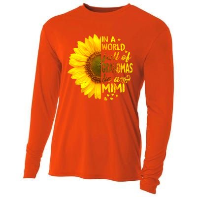 In A World Full Of Grandmas Be Mimi Sunflower Cute Gift Cooling Performance Long Sleeve Crew