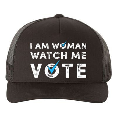 I Am Woman Watch Me Vote Vintage Yupoong Adult 5-Panel Trucker Hat