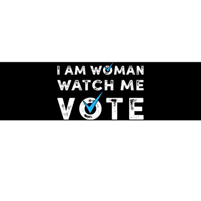 I Am Woman Watch Me Vote Vintage Bumper Sticker