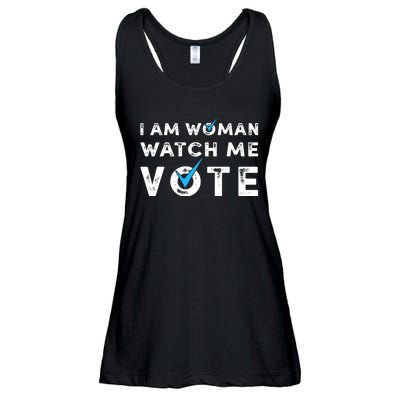 I Am Woman Watch Me Vote Vintage Ladies Essential Flowy Tank