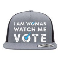 I Am Woman Watch Me Vote Vintage Flat Bill Trucker Hat