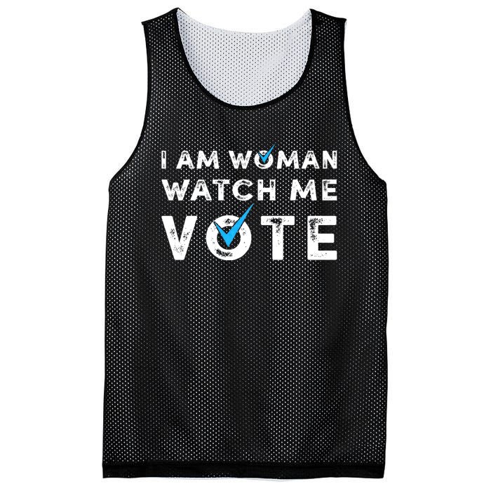 I Am Woman Watch Me Vote Vintage Mesh Reversible Basketball Jersey Tank