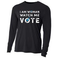 I Am Woman Watch Me Vote Vintage Cooling Performance Long Sleeve Crew