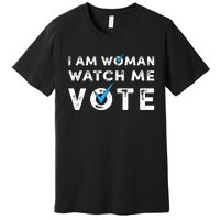 I Am Woman Watch Me Vote Vintage Premium T-Shirt