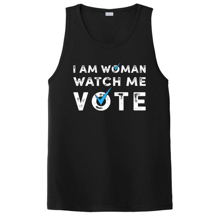 I Am Woman Watch Me Vote Vintage PosiCharge Competitor Tank