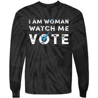 I Am Woman Watch Me Vote Vintage Tie-Dye Long Sleeve Shirt