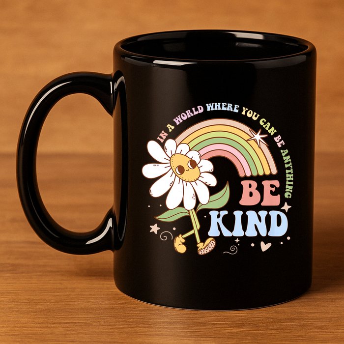 In A World Where You Can Be Anything Be Kind Kindness 11oz C Handle Ceramic Mug