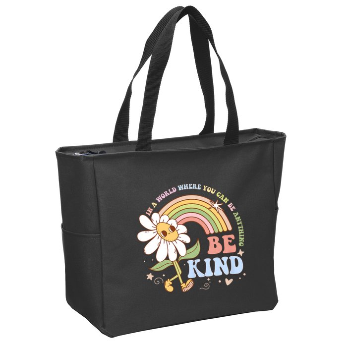 In A World Where You Can Be Anything Be Kind Kindness Zip Tote Bag