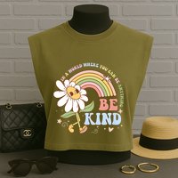 In A World Where You Can Be Anything Be Kind Kindness Garment-Dyed Women's Muscle Tee