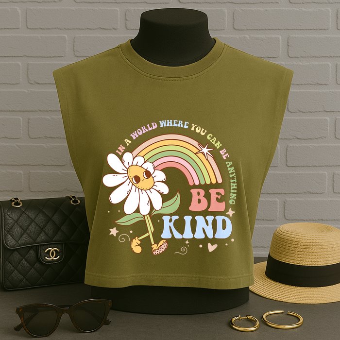 In A World Where You Can Be Anything Be Kind Kindness Garment-Dyed Women's Muscle Tee