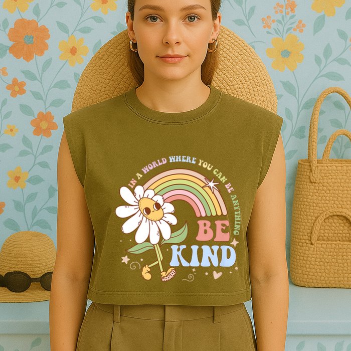 In A World Where You Can Be Anything Be Kind Kindness Garment-Dyed Women's Muscle Tee