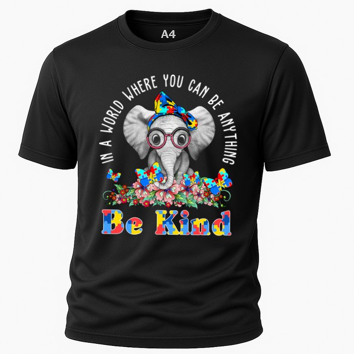 In A World Where You Can Be Anything Be Kind Autism Elephant Performance Shirt