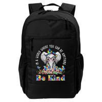 In A World Where You Can Be Anything Be Kind Autism Elephant Backpack