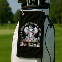 In A World Where You Can Be Anything Be Kind Autism Elephant Golf Towel