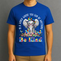 In A World Where You Can Be Anything Be Kind Autism Elephant T-Shirt