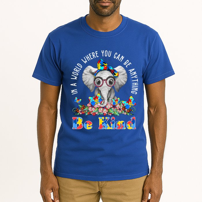 In A World Where You Can Be Anything Be Kind Autism Elephant Tall T-Shirt