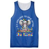 In A World Where You Can Be Anything Be Kind Autism Elephant Mesh Reversible Basketball Jersey Tank