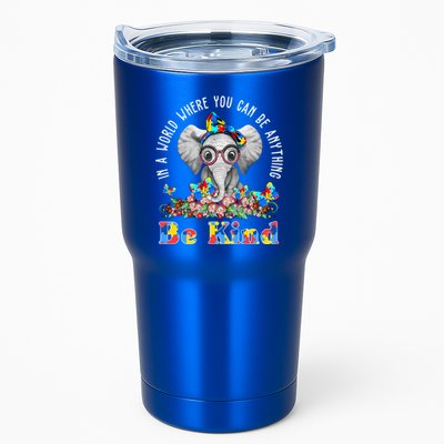 In A World Where You Can Be Anything Be Kind Autism Elephant Tumbler