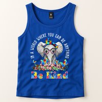 In A World Where You Can Be Anything Be Kind Autism Elephant Tank Top