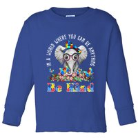 In A World Where You Can Be Anything Be Kind Autism Elephant Toddler Long Sleeve Shirt