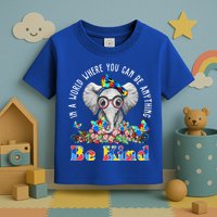 In A World Where You Can Be Anything Be Kind Autism Elephant Toddler T-Shirt